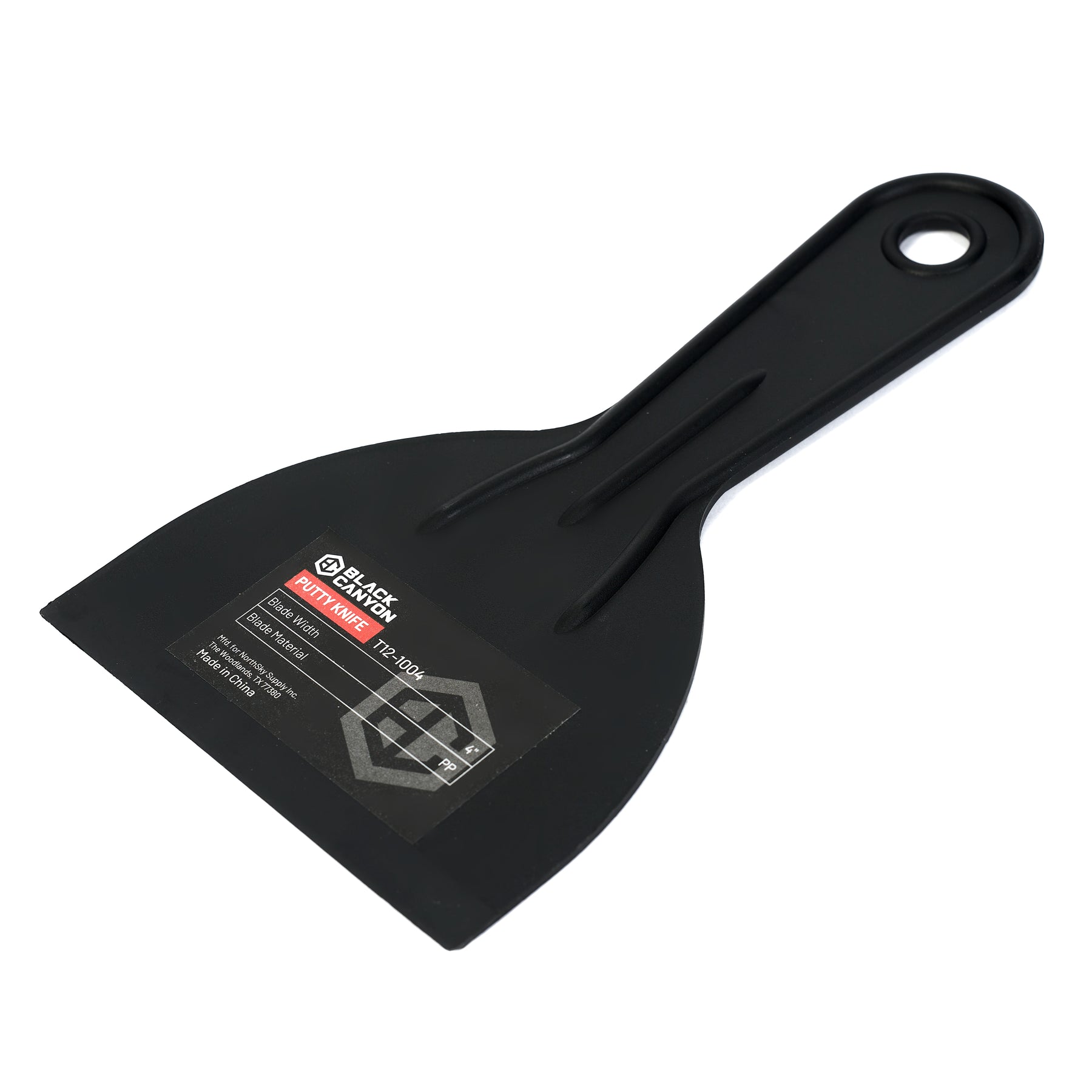 4" Putty Knife, Black, Plastic