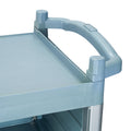 Dual-Handle Enclosed Utility Service Cart, 3 Shelves, 440 lb. Capacity, Grey