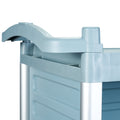 Dual-Handle Enclosed Utility Service Cart, 3 Shelves, 440 lb. Capacity, Grey