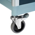 Dual-Handle Enclosed Utility Service Cart, 3 Shelves, 440 lb. Capacity, Grey