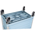 Dual-Handle Enclosed Utility Service Cart, 3 Shelves, 440 lb. Capacity, Grey