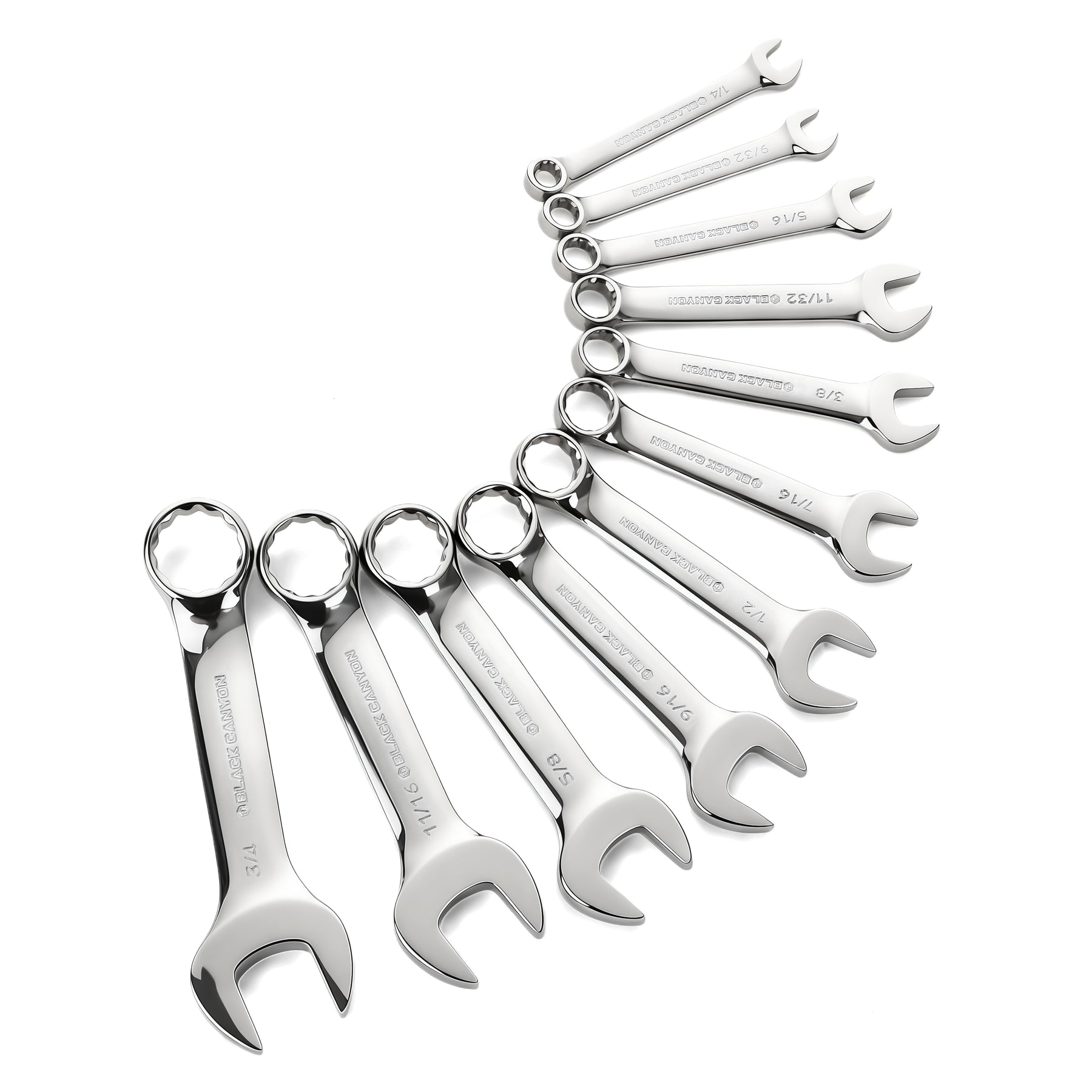 11-Piece SAE Stubby Combination Wrench Set with Pouch