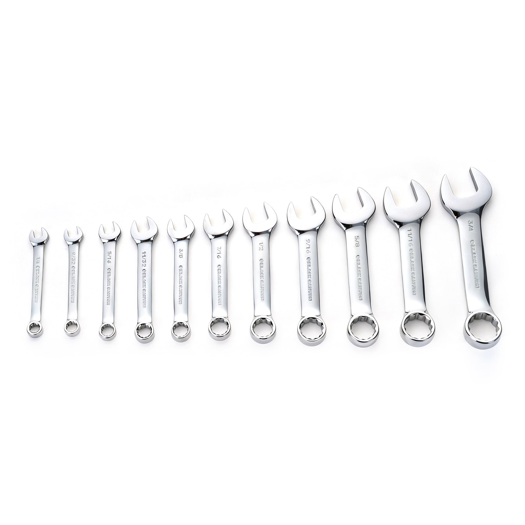 11-Piece SAE Stubby Combination Wrench Set with Pouch