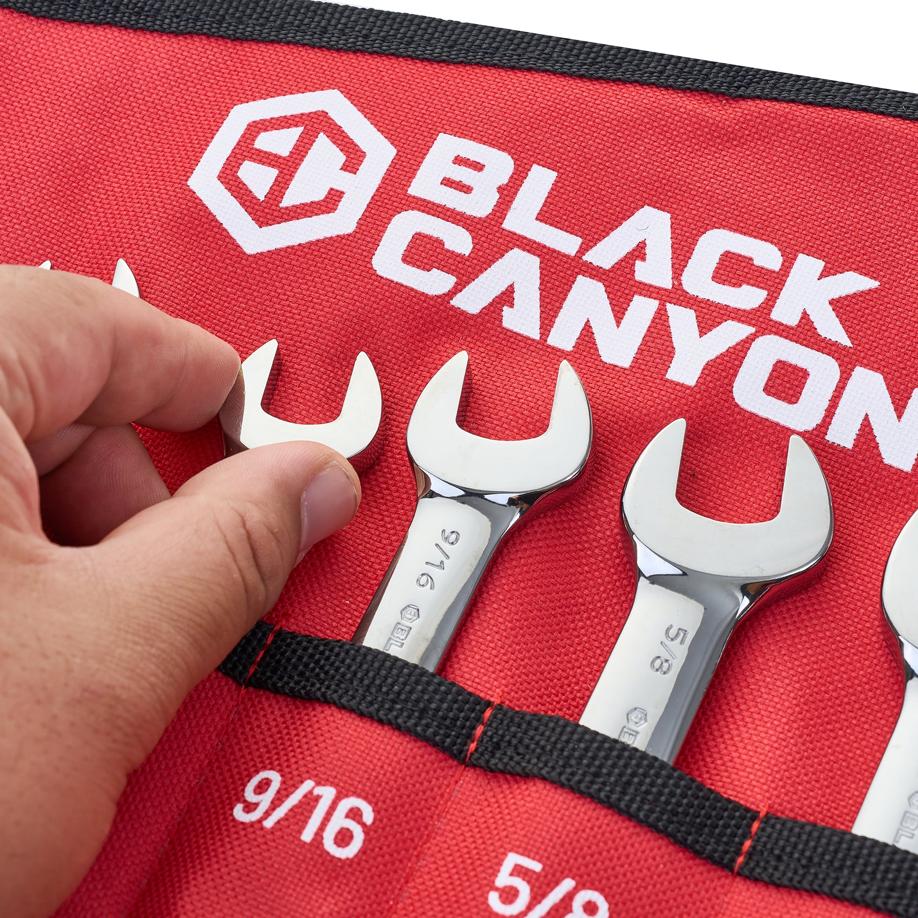 11-Piece SAE Stubby Combination Wrench Set with Pouch