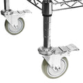 2-Shelf Chrome Utility Cart w/ Wheels, 550lb Capacity, 24" x 18" x 38"