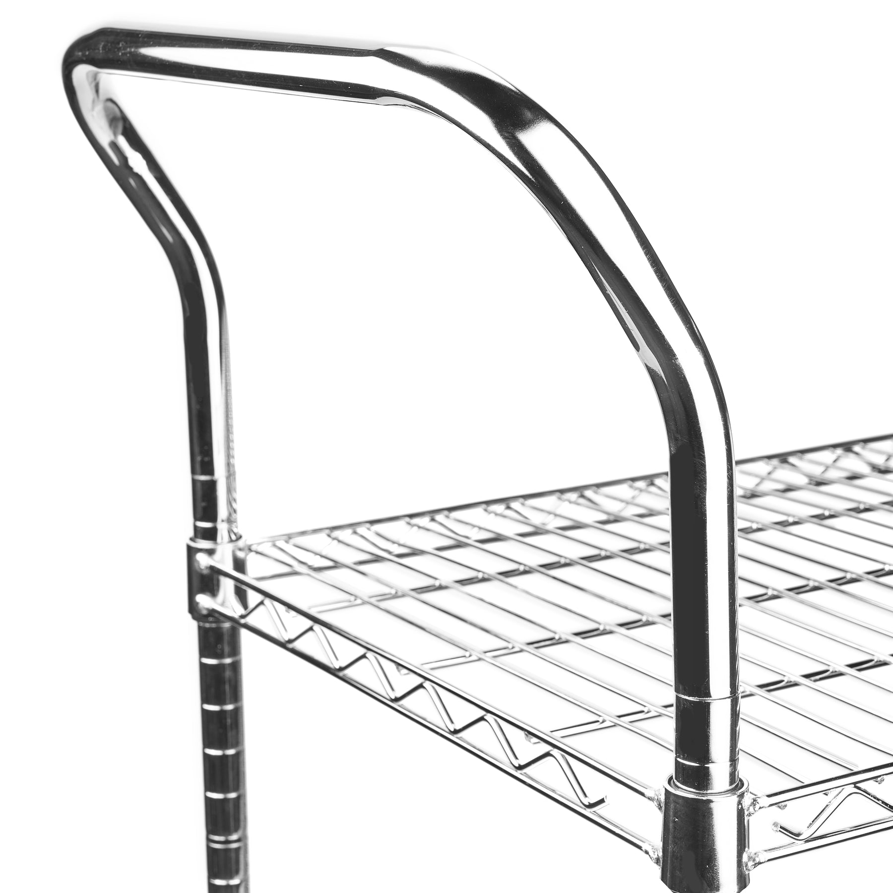 2-Shelf Chrome Utility Cart w/ Wheels, 550lb Capacity, 47" x 18" x 38"
