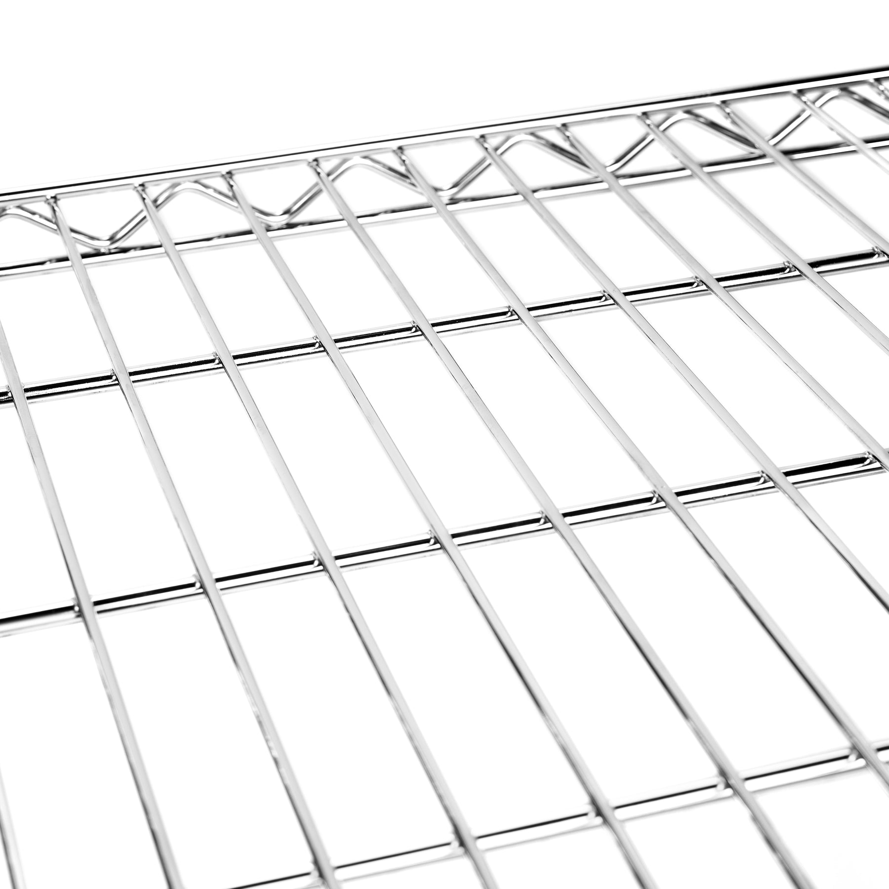 2-Shelf Wire Utility Cart w/ Wheels, Chrome Finish, 550lb Capacity, 47" x 18" x 38"