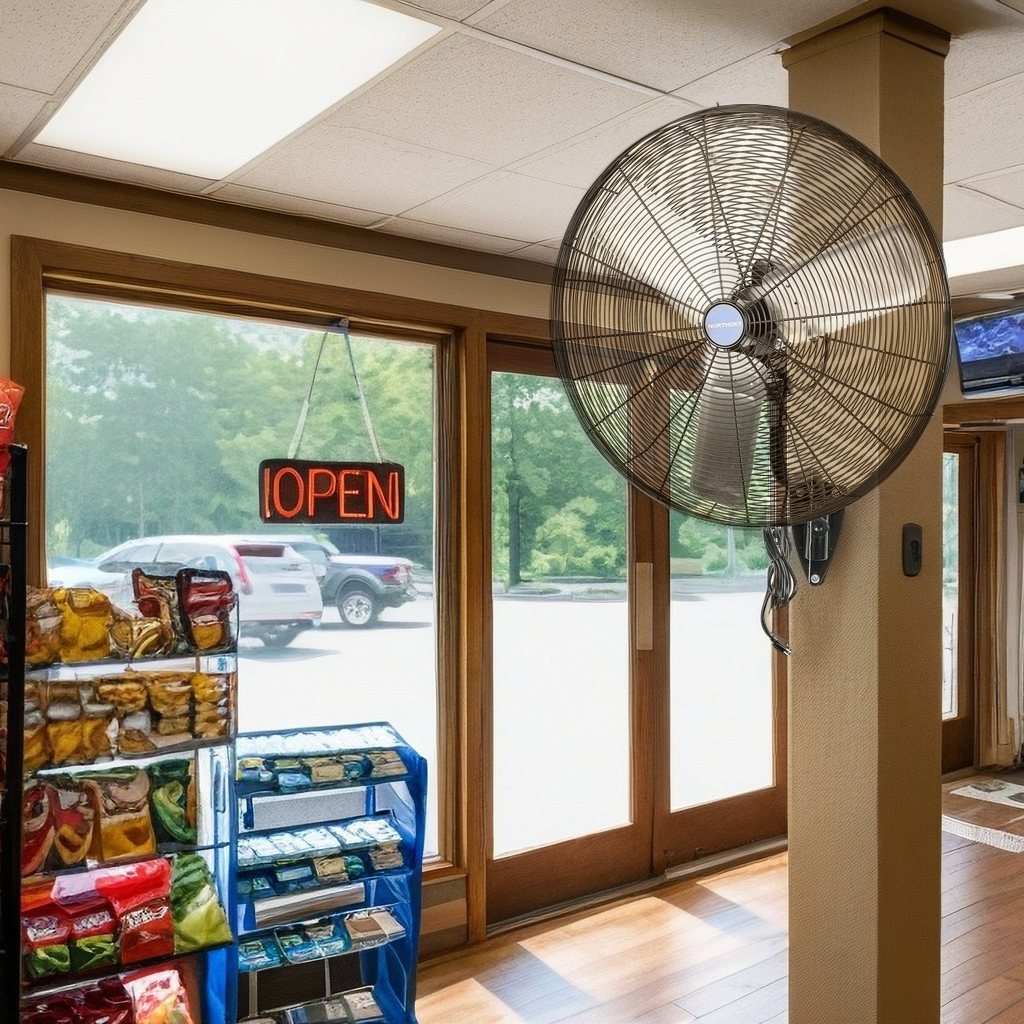 30 in Oscillating Wall-Mount Fan, 8,200 CFM, 2 Speeds, 1/2 HP