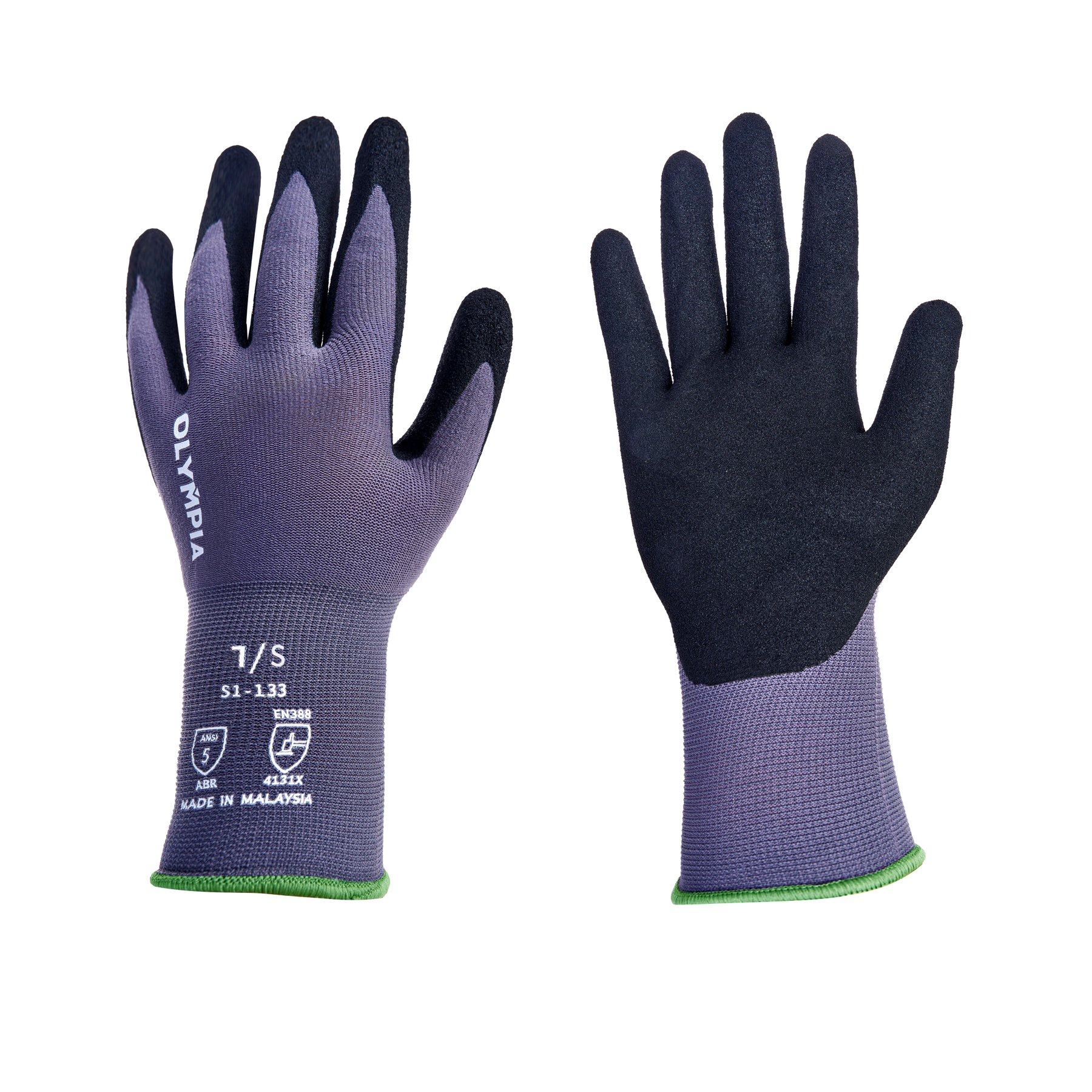 Nitrile Dipped Knit Gloves, S, Sandy, Gray / Black, 12-Pair Pack