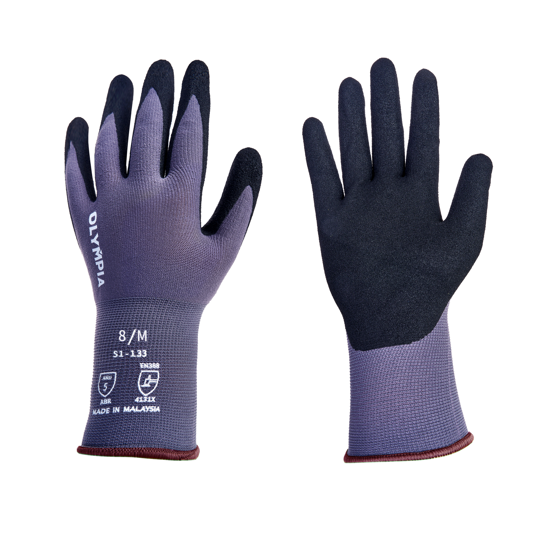 Nitrile Dipped Knit Gloves, M, Sandy, Gray / Black, 12-Pair Pack