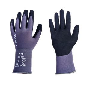 Nitrile Dipped Knit Gloves, L, Sandy, Gray / Black, 12-Pair Pack