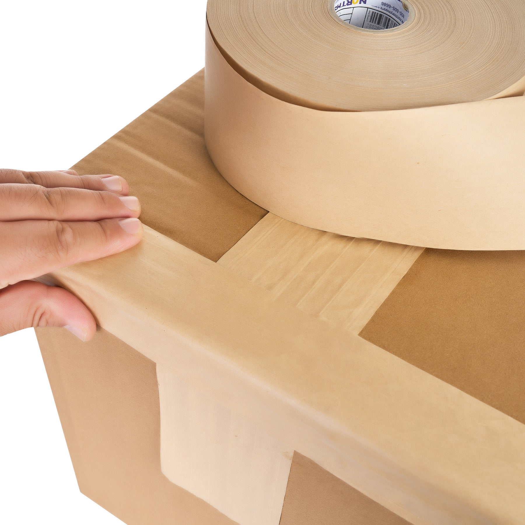 Water-Activated Kraft Tape, 86+ lbs/in Tensile Strength, 3" x 450', 1 Roll