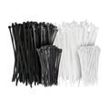 4 in and 8 in Cable Tie, White and Black , 400-Pack