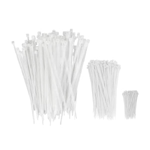 4 in, 8 in, and 12 in Cable Tie, White, 700-Pack