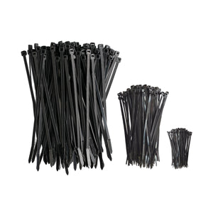 4 in, 8 in, and 12 in Cable Tie, Black, 700-Pack