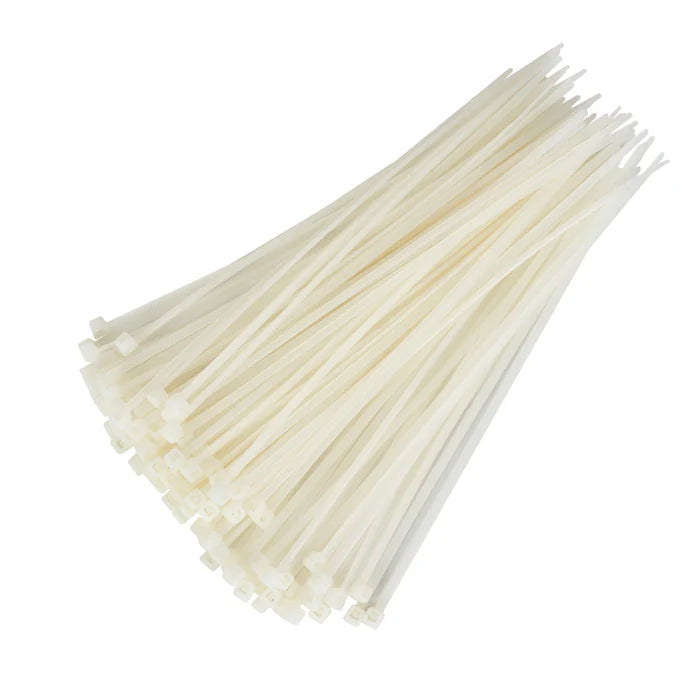 8 in, 12 in, and 15 in Cable Tie, White and Black, 600-Pack