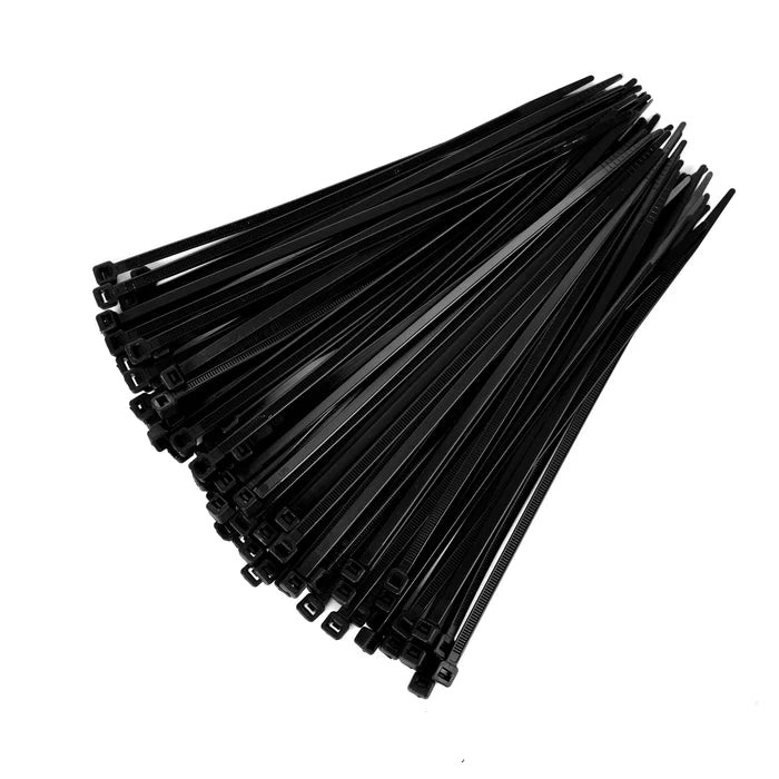 4 in, 8 in, and 12 in Cable Tie, White and Black, 1000-Pack