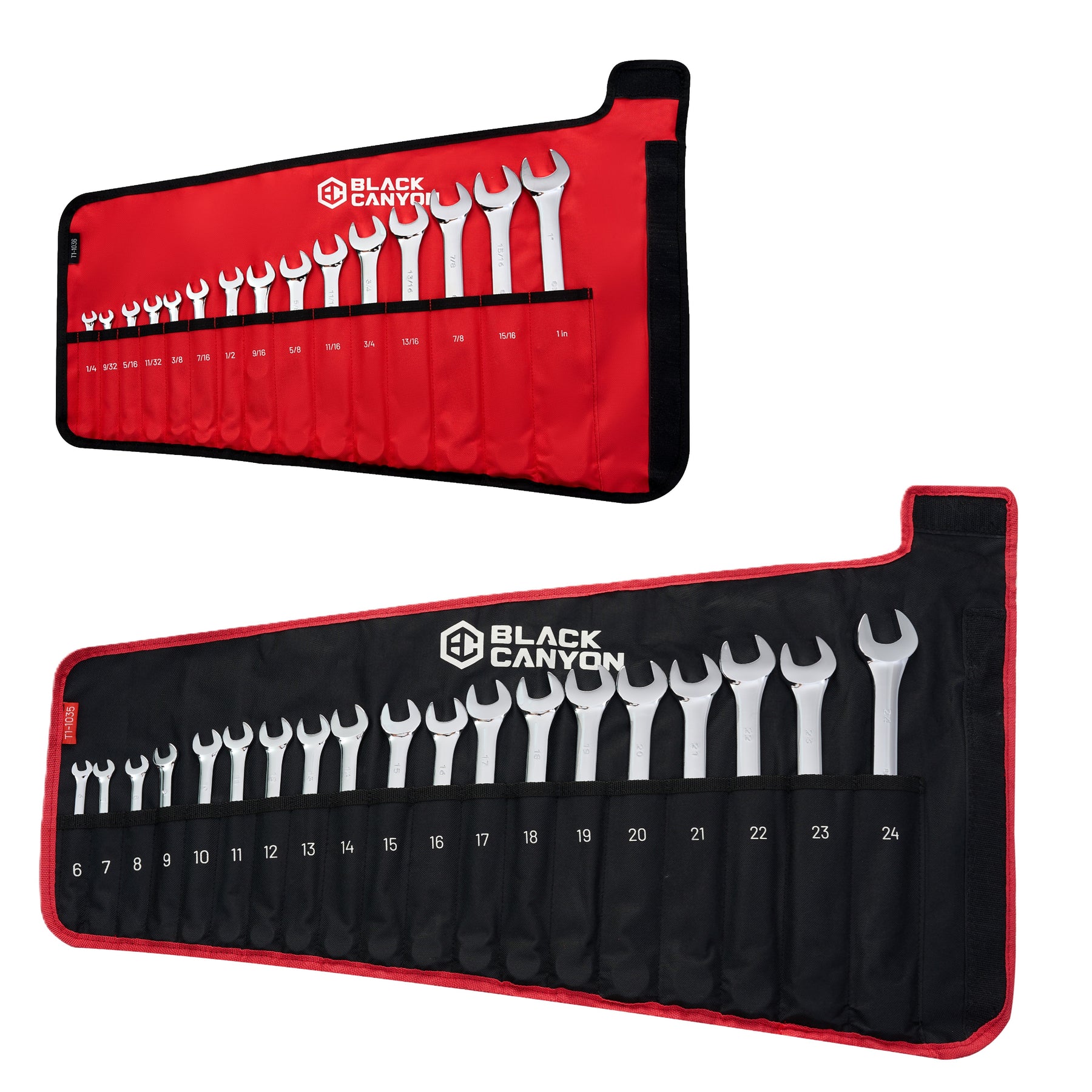 34-Piece SAE/Metric Combination Wrench Set with Pouch