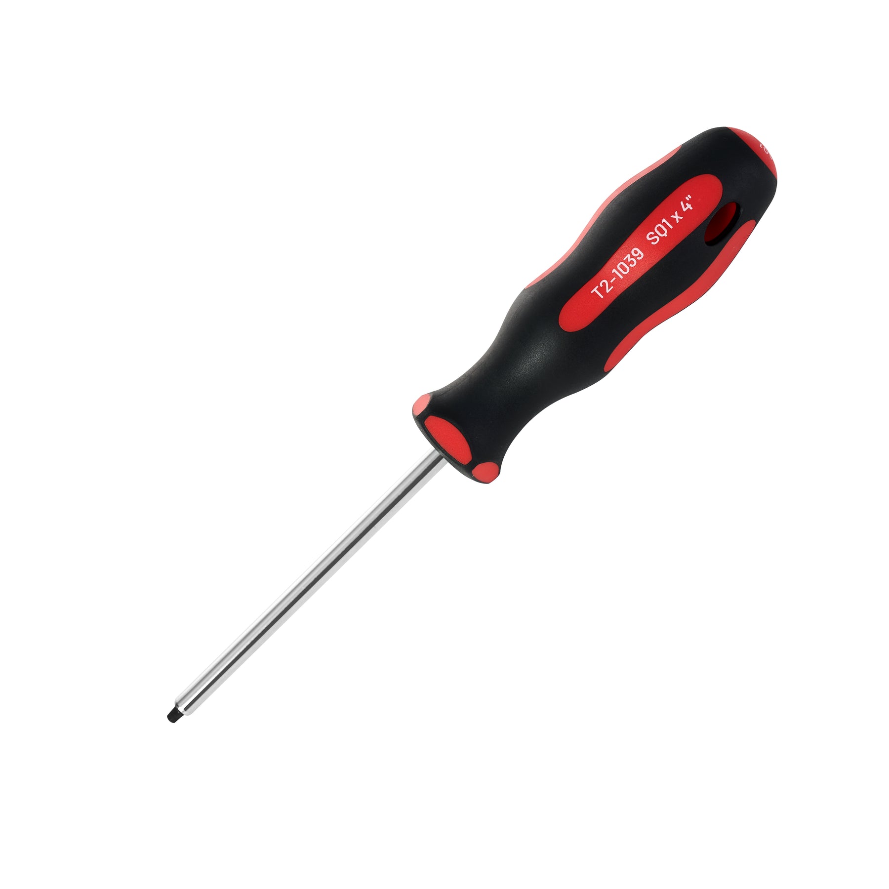 Magnetic Square Screwdriver #1 - Soft Grip Ergonomic Handle, 4 in Shank, 8-1/4 in Overall