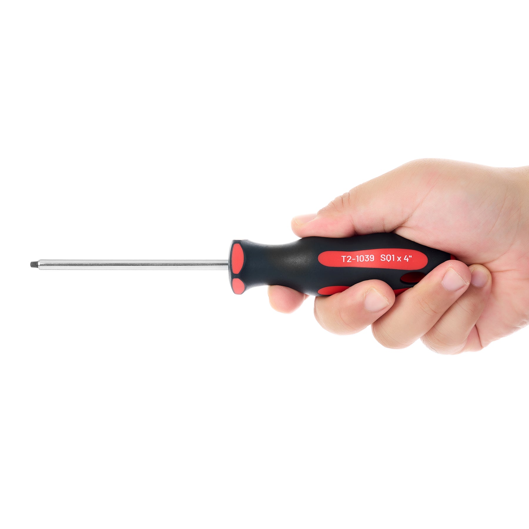 Magnetic Square Screwdriver #1 - Soft Grip Ergonomic Handle, 4 in Shank, 8-1/4 in Overall