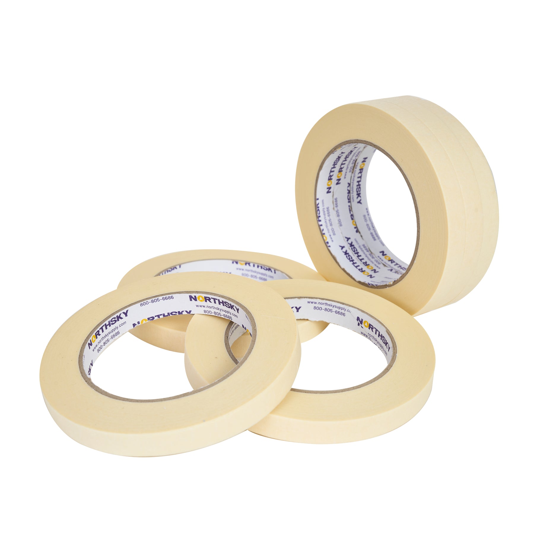 Masking Tape, 1/2" x 60 yds, 6 Rolls