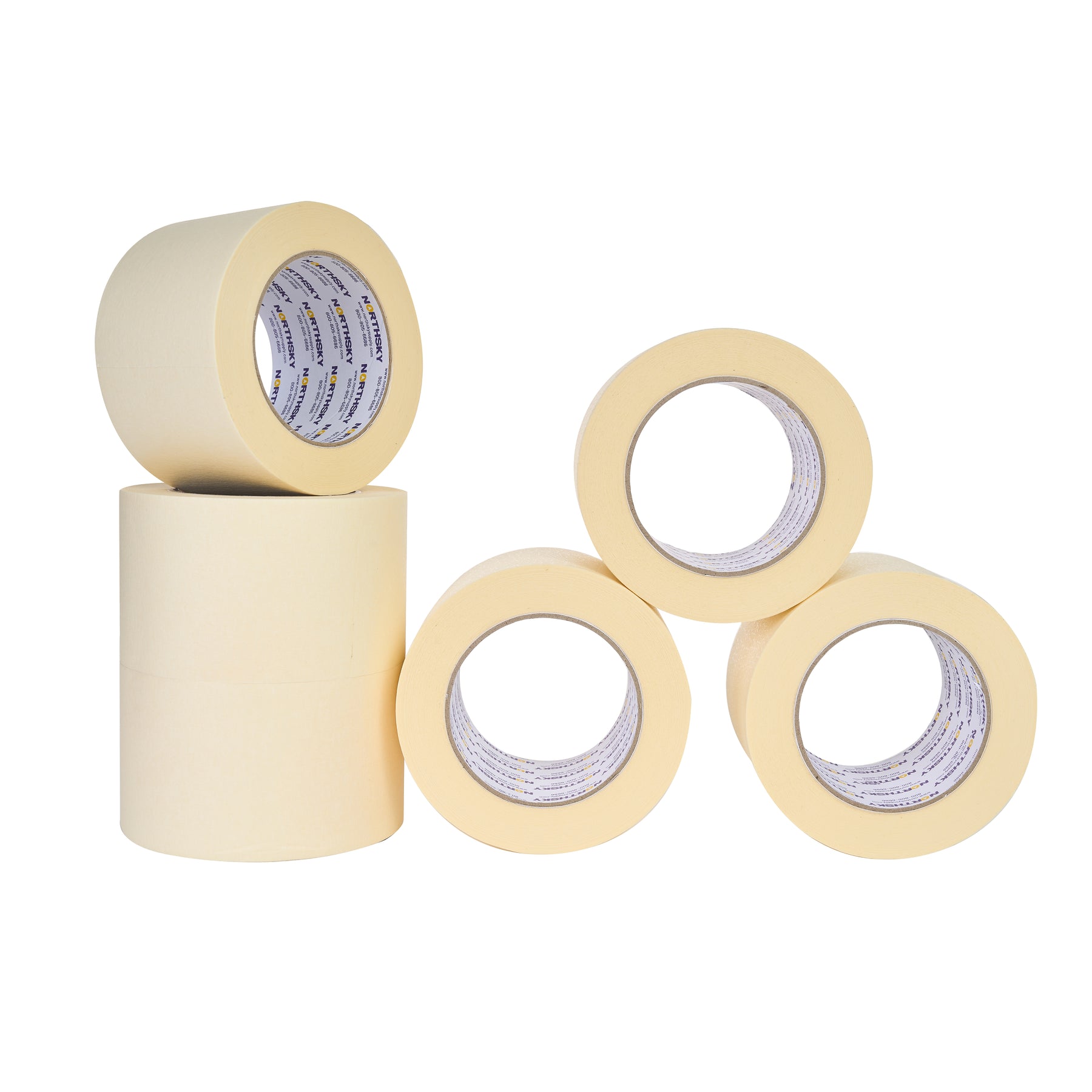 Masking Tape, 3" x 60 yds, 6 Rolls