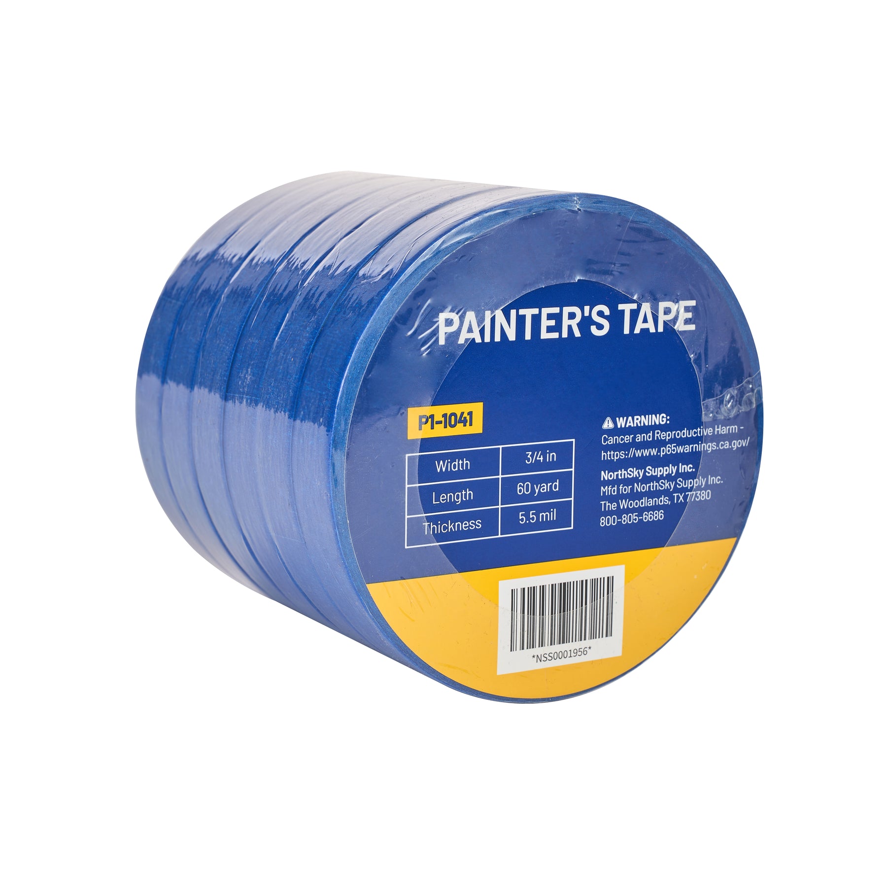 Painter's Tape, 3/4" x 60yds, Blue, 6 Rolls