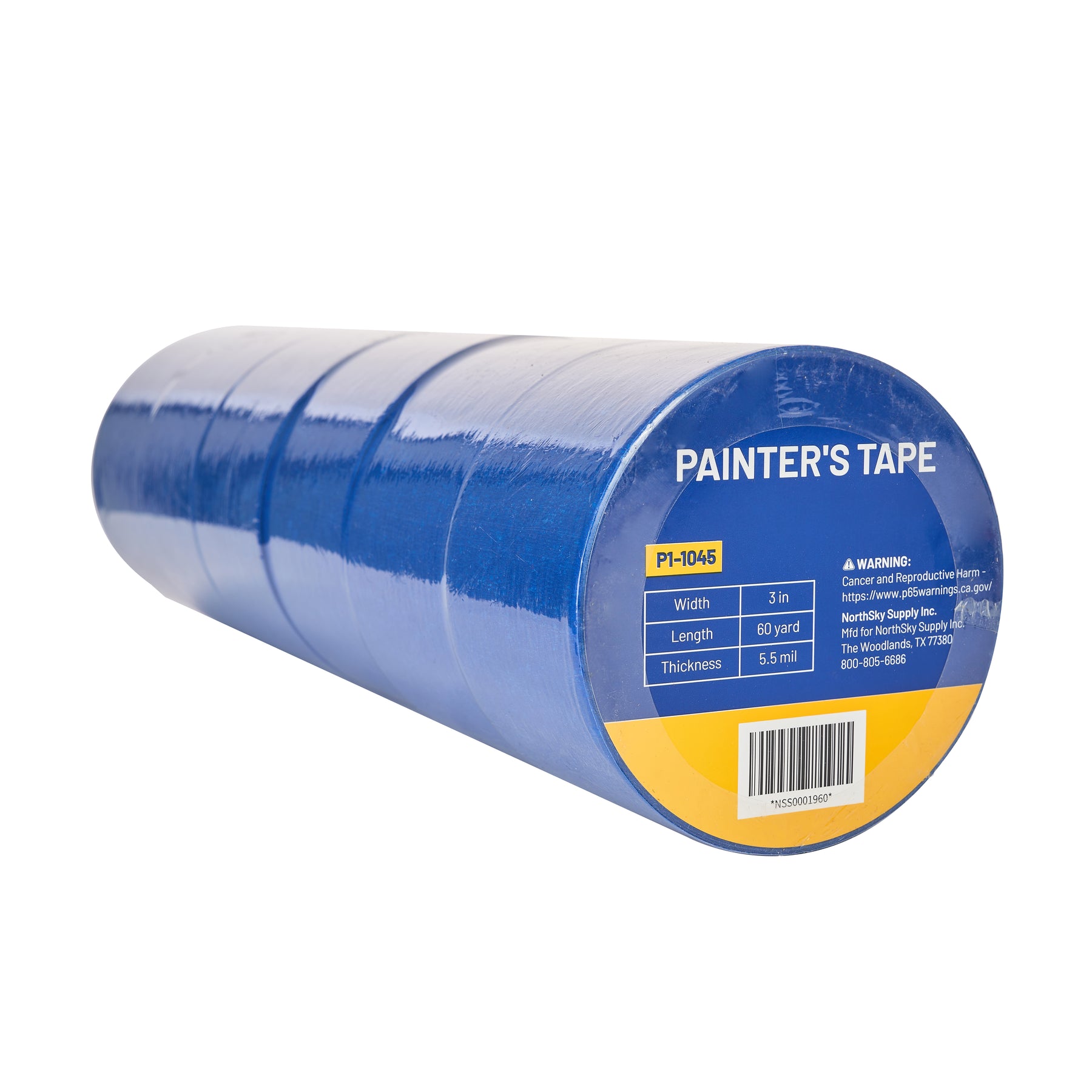 Painter's Tape, 3" x 60yds, Blue, 6 Rolls