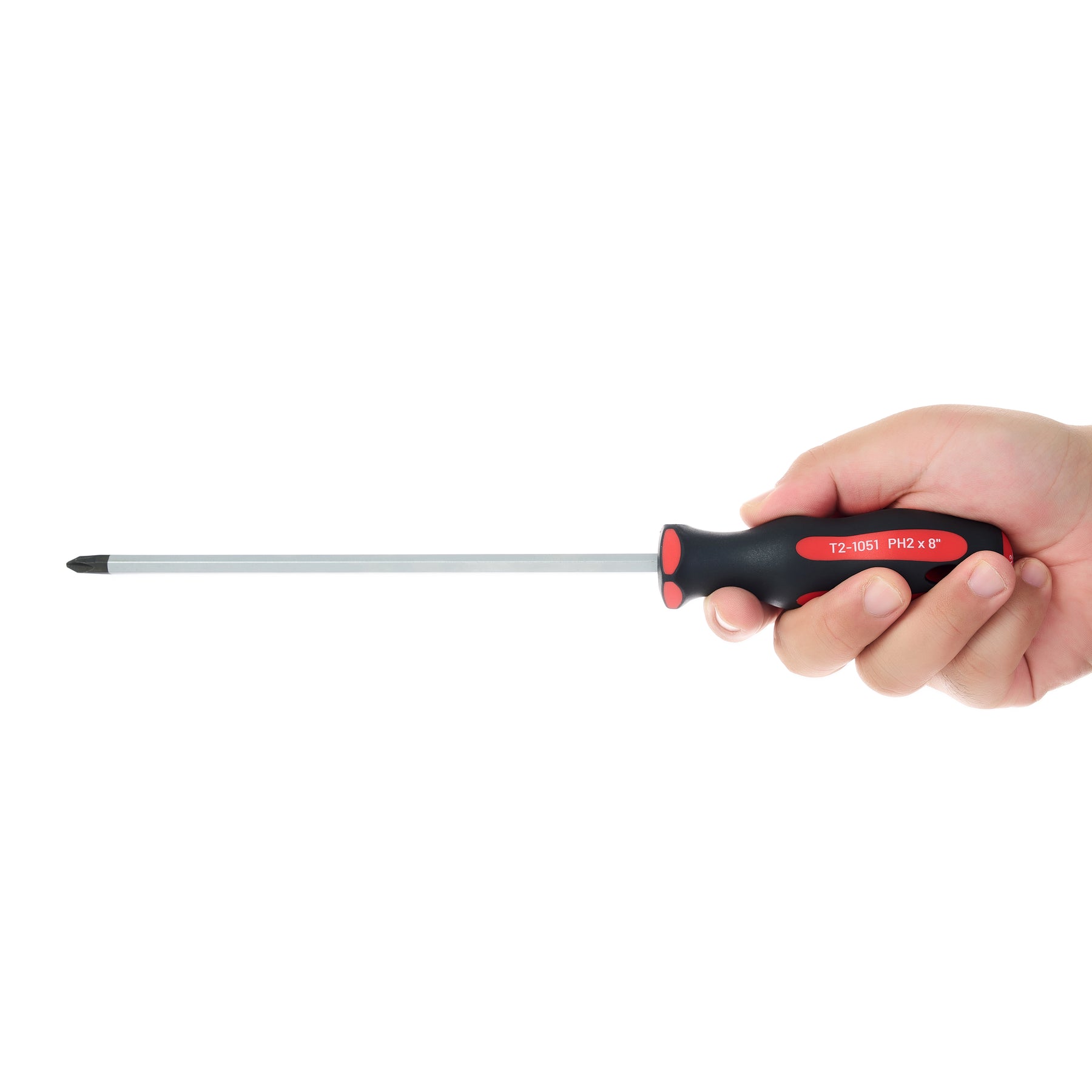 Phillips Extended Length Screwdriver #2, Soft Grip Ergonomic Handle, 8 in Shank, 12-5/16 in Overall