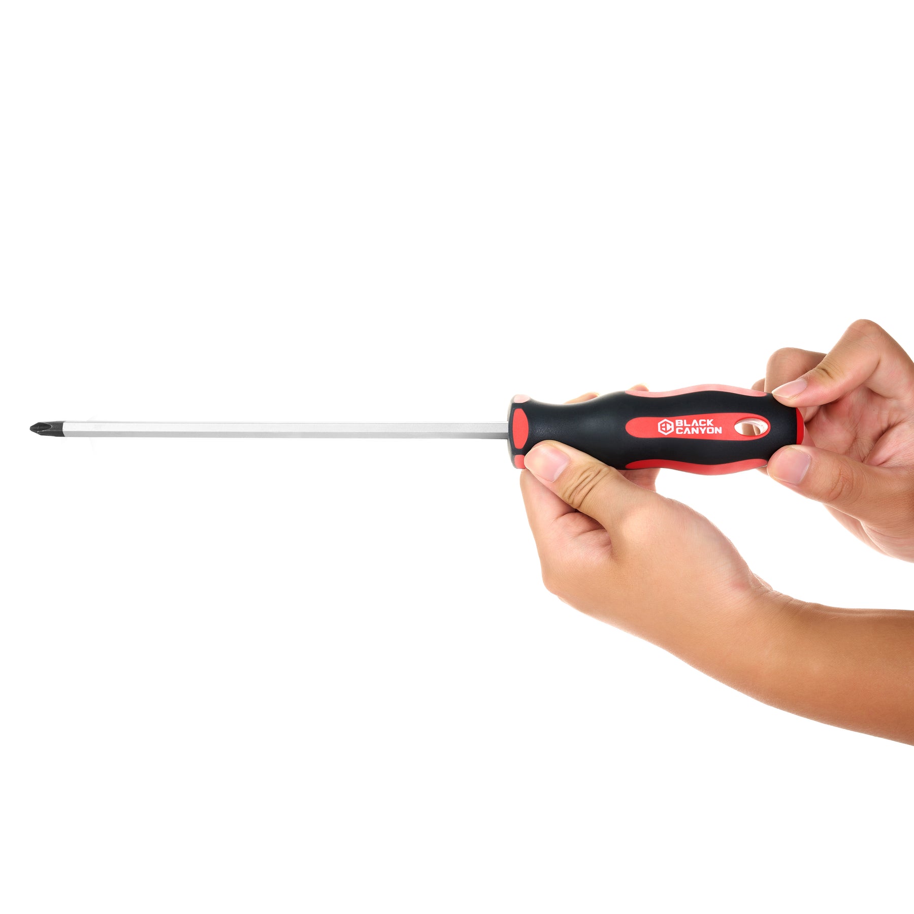 Phillips Extended Length Screwdriver #2, Soft Grip Ergonomic Handle, 8 in Shank, 12-5/16 in Overall