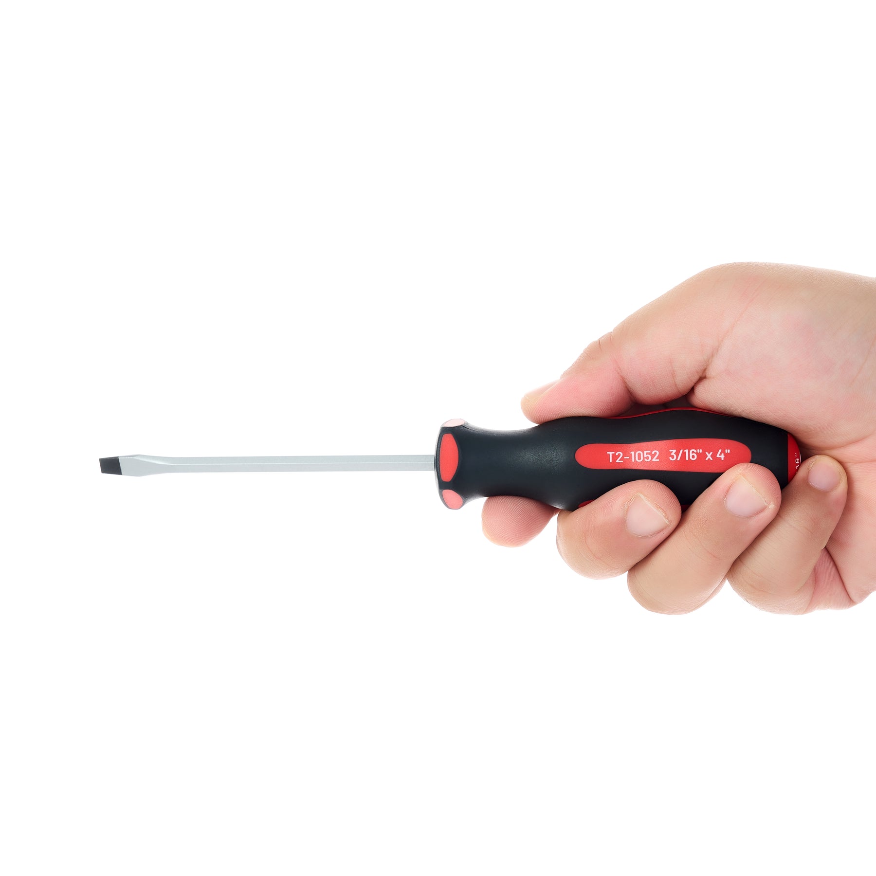 Magnetic Slotted Screwdriver 3/16 – Soft Grip Ergonomic Handle, 4 in Shank,  7-15/16 in Overall