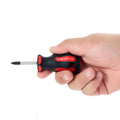 Magnetic Phillips Stubby Screwdriver #1 – Soft Grip Ergonomic Handle, 1-1/2 in Shank, 4 in Overall
