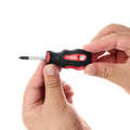 Magnetic Phillips Stubby Screwdriver #1 – Soft Grip Ergonomic Handle, 1-1/2 in Shank, 4 in Overall