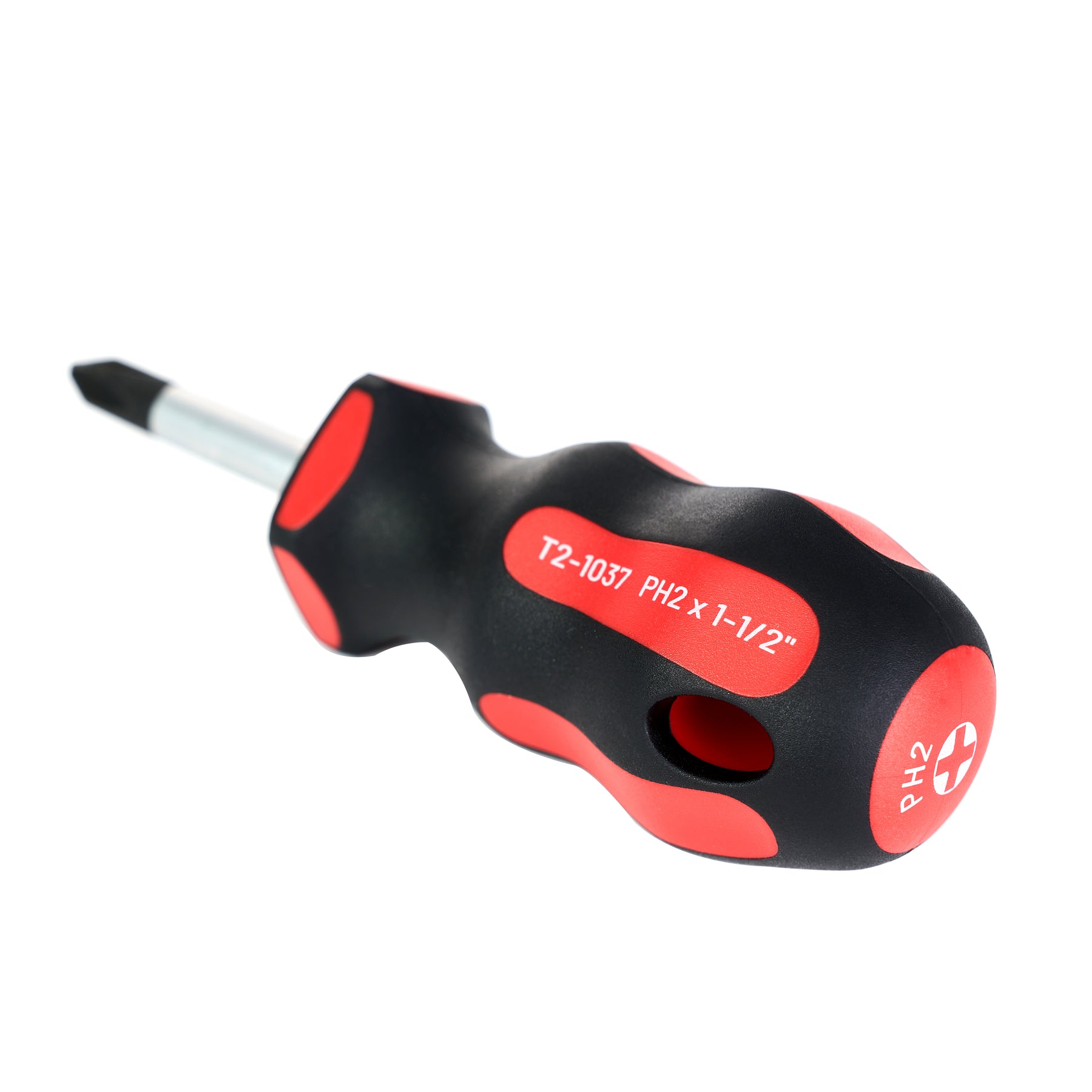 Magnetic Phillips Stubby Screwdriver #2 – Soft Grip Ergonomic Handle, 1-1/2 in Shank, 4 in Overall