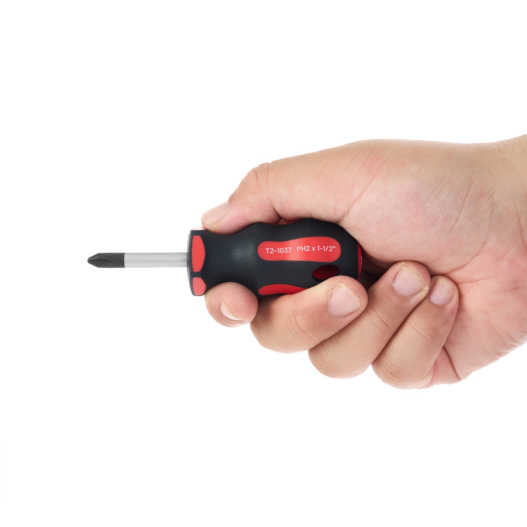 Magnetic Phillips Stubby Screwdriver #2 – Soft Grip Ergonomic Handle, 1-1/2 in Shank, 4 in Overall