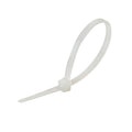 Cable Tie, 4 in Length, 18 lb Tensile Strength, Natural/White, 100-Pack