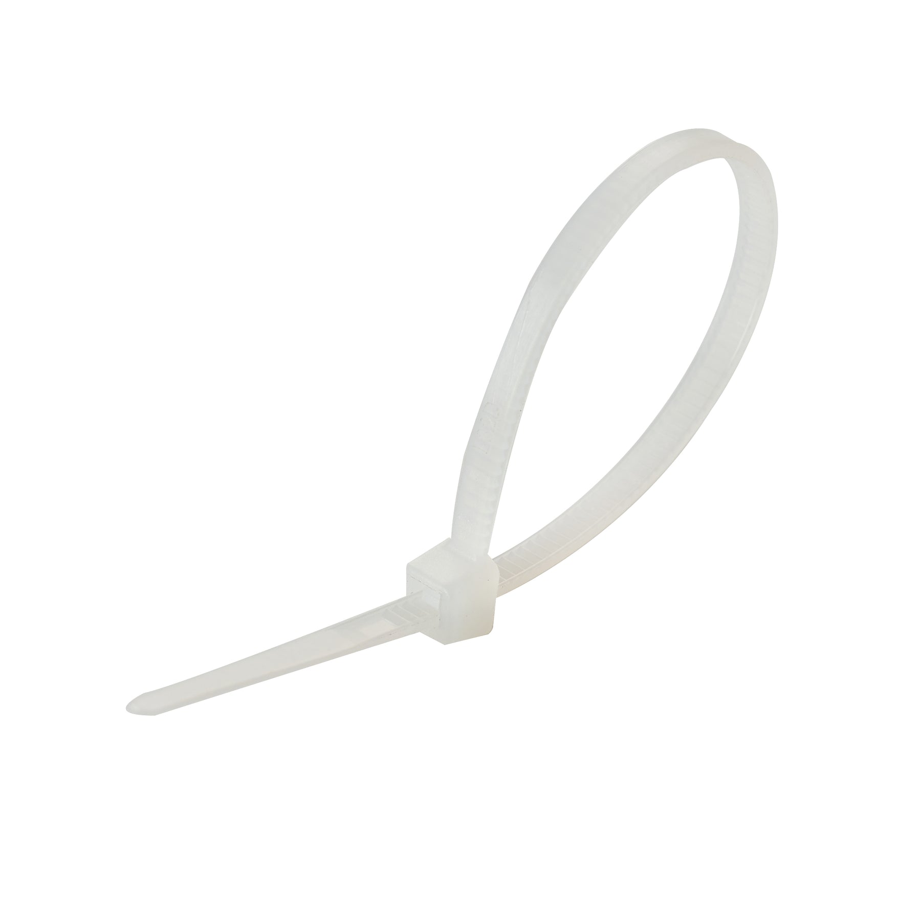 Cable Tie, 4 in Length, 18 lb Tensile Strength, Natural/White, 100-Pack