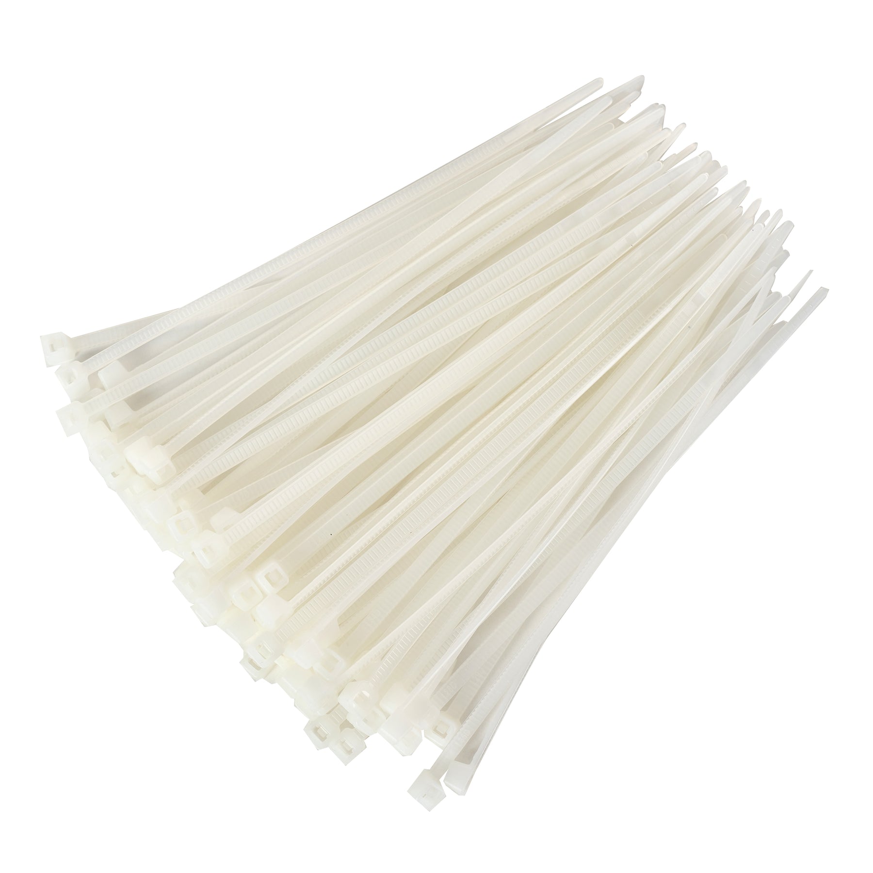 Cable Tie, 4 in Length, 18 lb Tensile Strength, Natural/White, 100-Pack