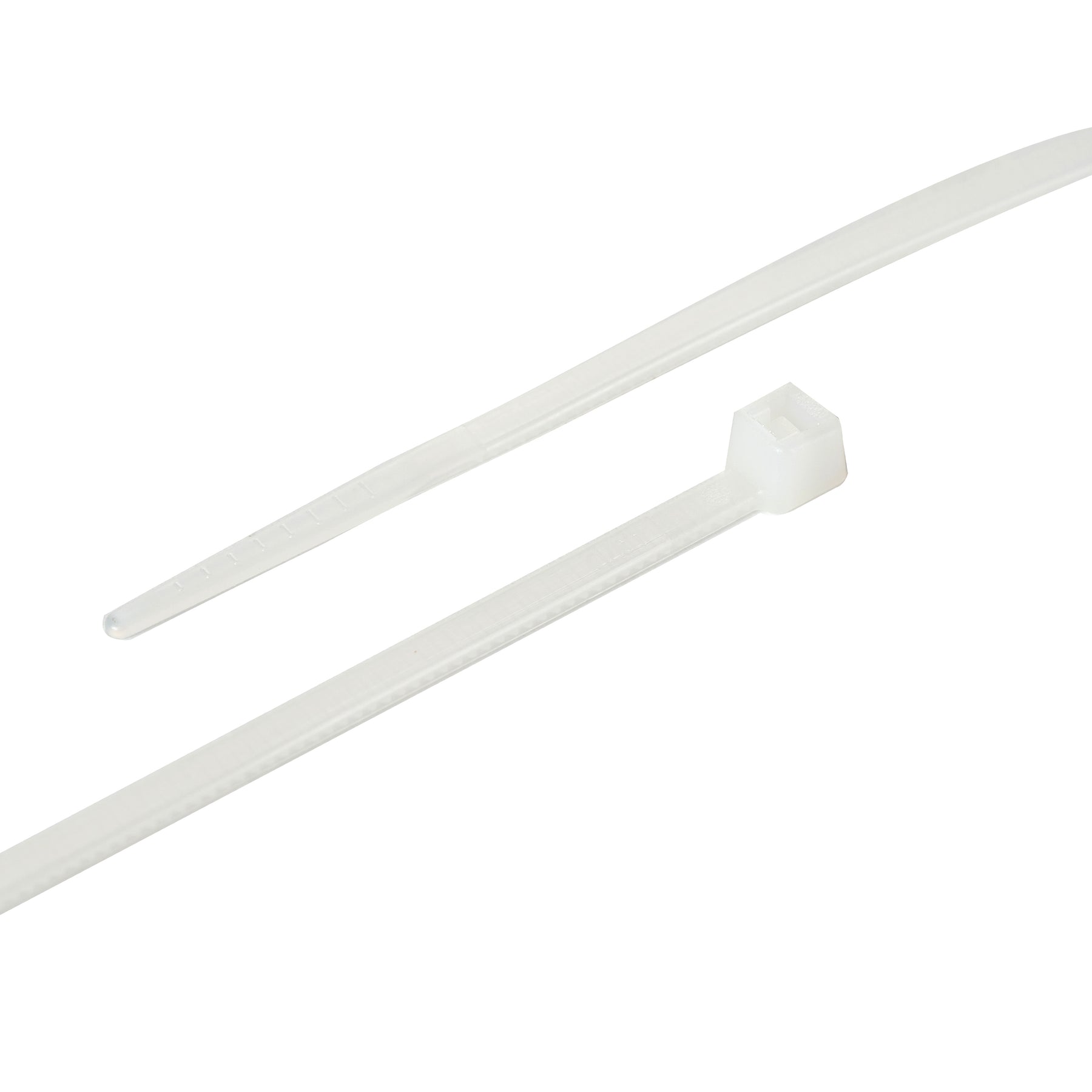 Cable Tie, 4 in Length, 18 lb Tensile Strength, Natural/White, 100-Pack