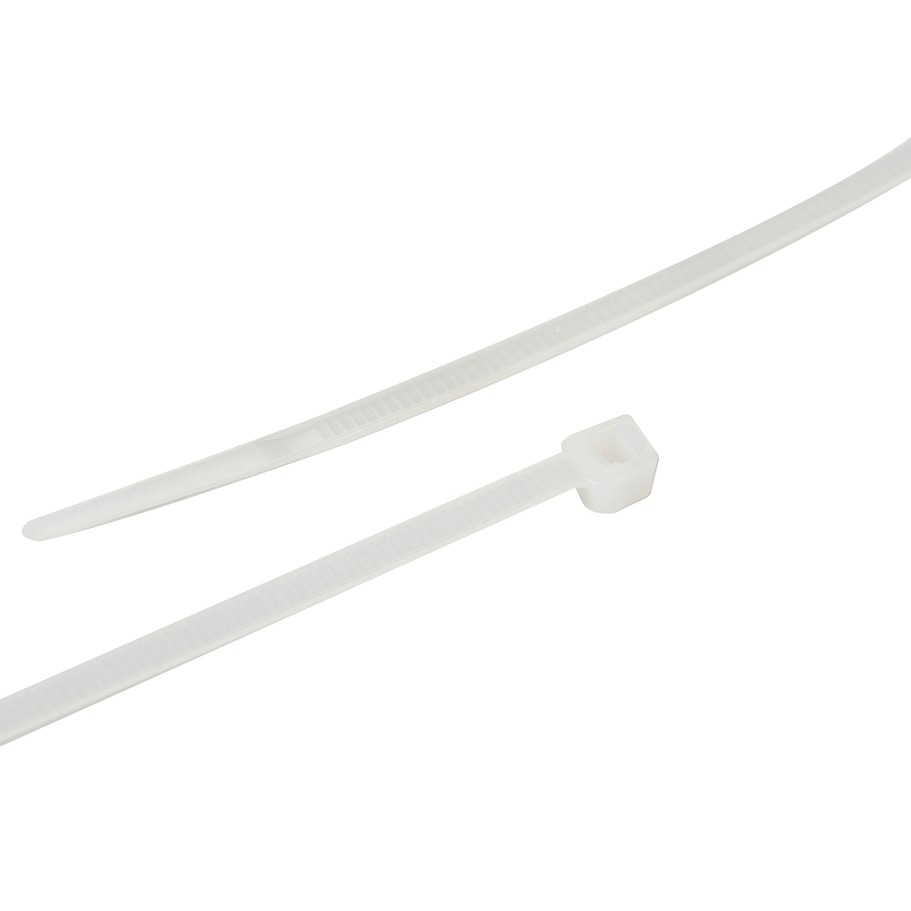 Cable Tie, 4 in Length, 18 lb Tensile Strength, Natural/White, 100-Pack