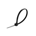 Cable Tie, 4 in Length, 18 lb Tensile Strength, Black, 100-Pack