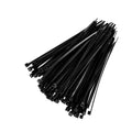 Cable Tie, 4 in Length, 18 lb Tensile Strength, Black, 100-Pack