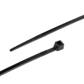 Cable Tie, 4 in Length, 18 lb Tensile Strength, Black, 100-Pack
