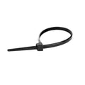 Cable Tie, 4 in Length, 18 lb Tensile Strength, Black, 100-Pack