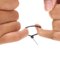 Cable Tie, 4 in Length, 18 lb Tensile Strength, Black, 100-Pack