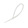 Cable Tie, 6.5 in Length, 18 lb Tensile Strength, Natural/White, 100-Pack