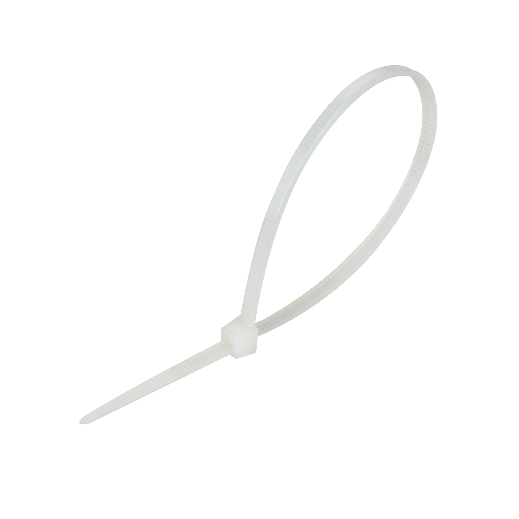 Cable Tie, 6.5 in Length, 18 lb Tensile Strength, Natural/White, 100-Pack