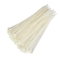 Cable Tie, 6.5 in Length, 18 lb Tensile Strength, Natural/White, 100-Pack
