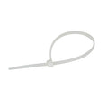 Cable Tie, 6.5 in Length, 18 lb Tensile Strength, Natural/White, 100-Pack