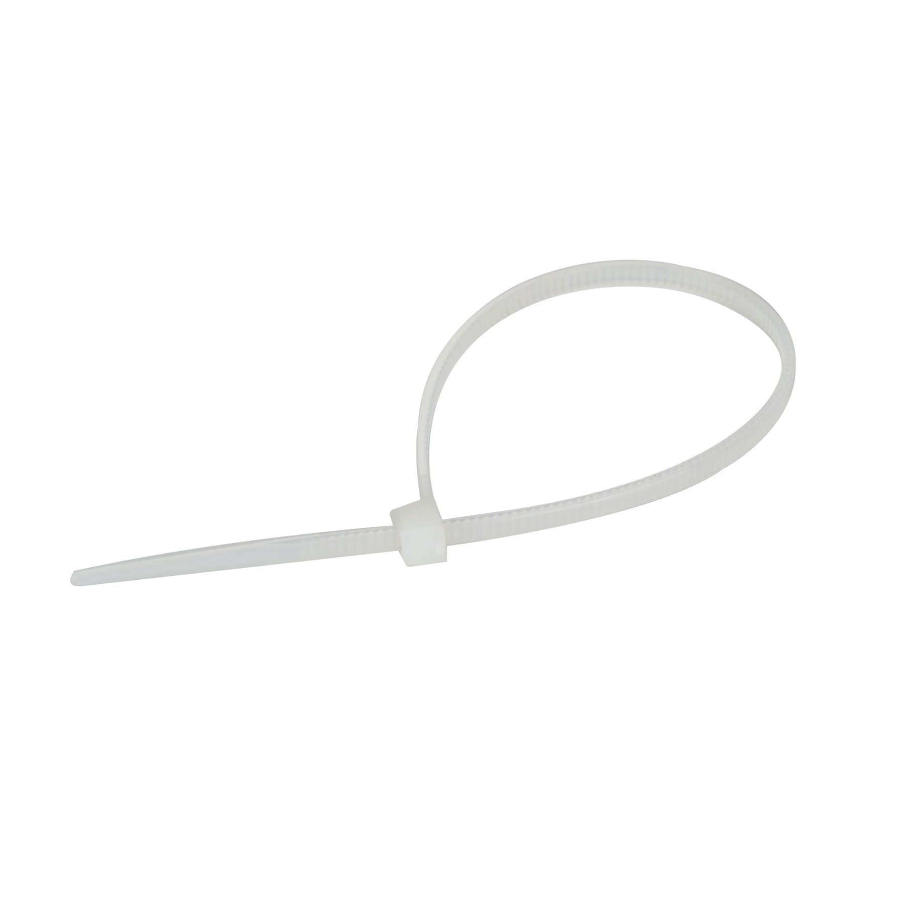 Cable Tie, 6.5 in Length, 18 lb Tensile Strength, Natural/White, 100-Pack